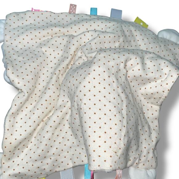 Appease Lovey Bunny Rabbit Security Blanket Baby Plush Tabs Rattle Embroider 10" - Picture 12 of 15